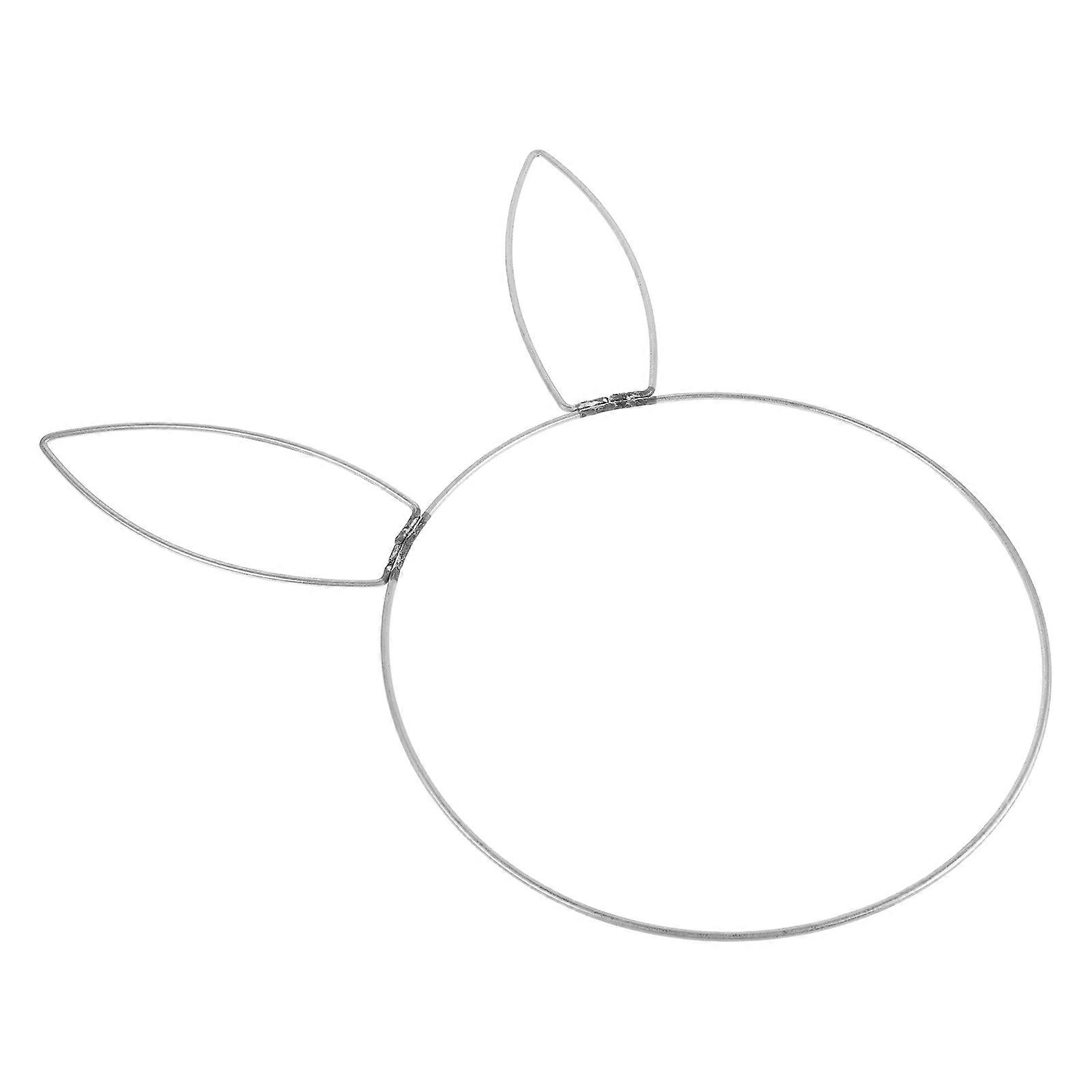 Easter Bunny Head Iron Ring for Creating Decor Silver Metal Frame