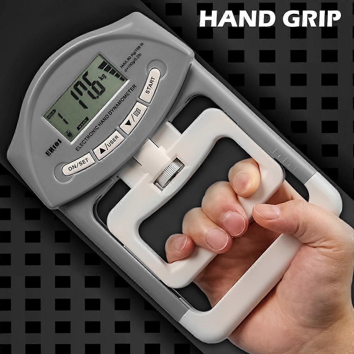 JTWEEN Hand Grip Strength Tester, Digital Dynamometer 90kg/198lb LCD Auto-Capture for Training, Compatible with Fitness Testing