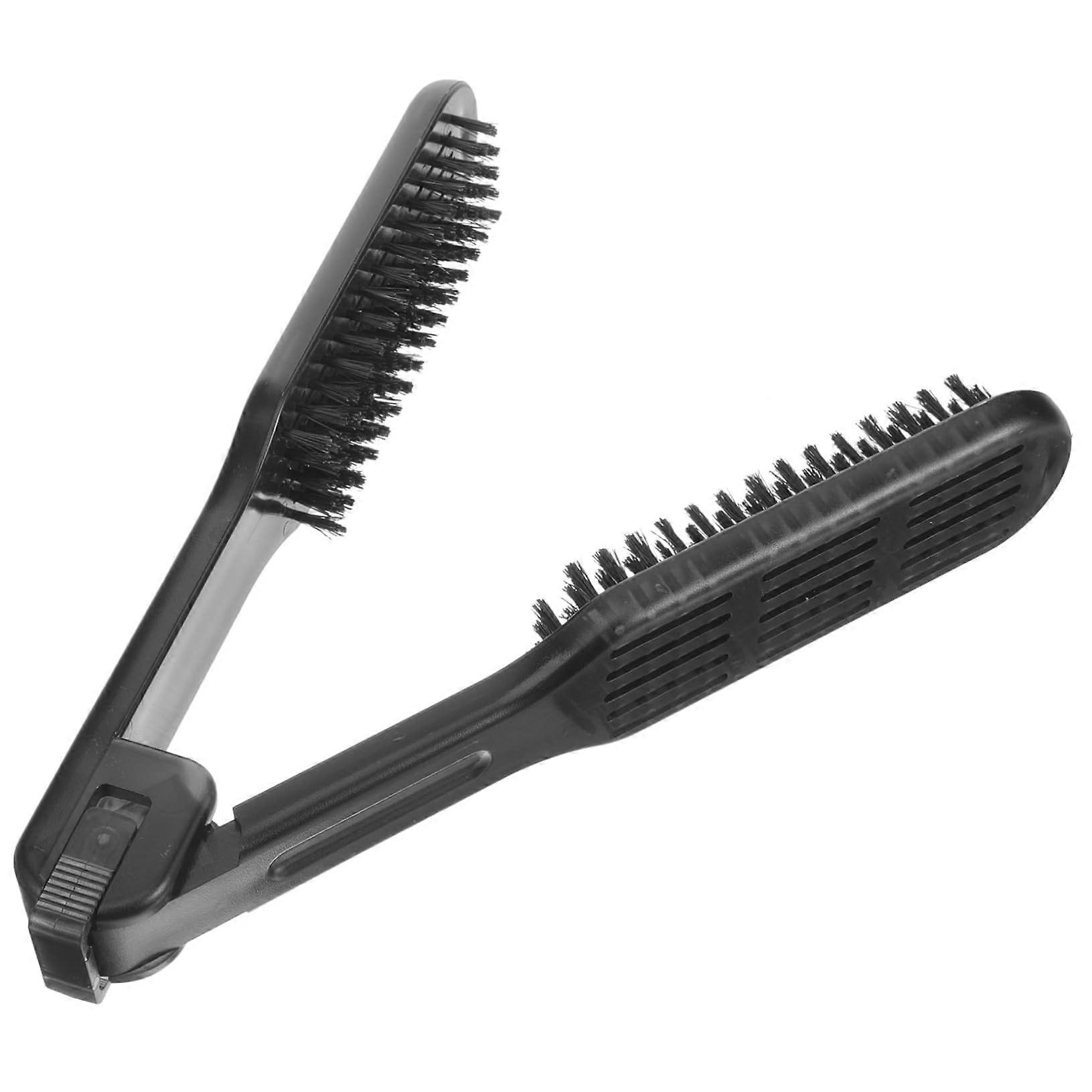 Double Sided Anti Static Hair Straightening Comb Brush for Home Styling Lightweight Clamp