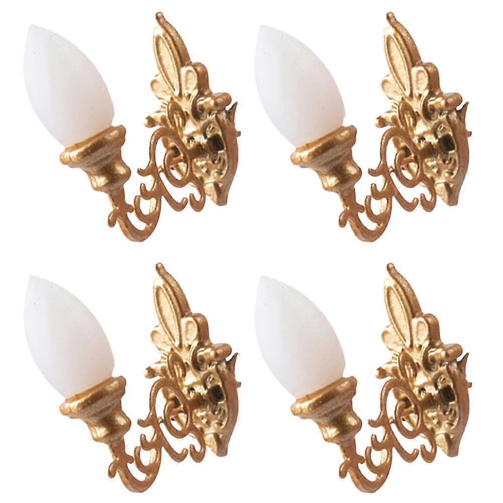Mini Luminous Wall Lamp for Decoration 8Pcs Golden ABS Material Set
