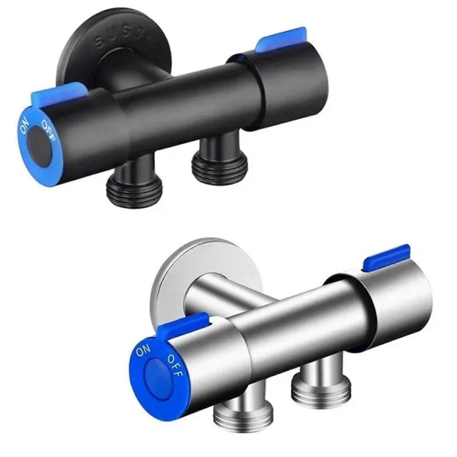 Dual Outlet Stainless Steel Faucet Angle Valve with Precise Flow Control for Bathroom and Kitchen