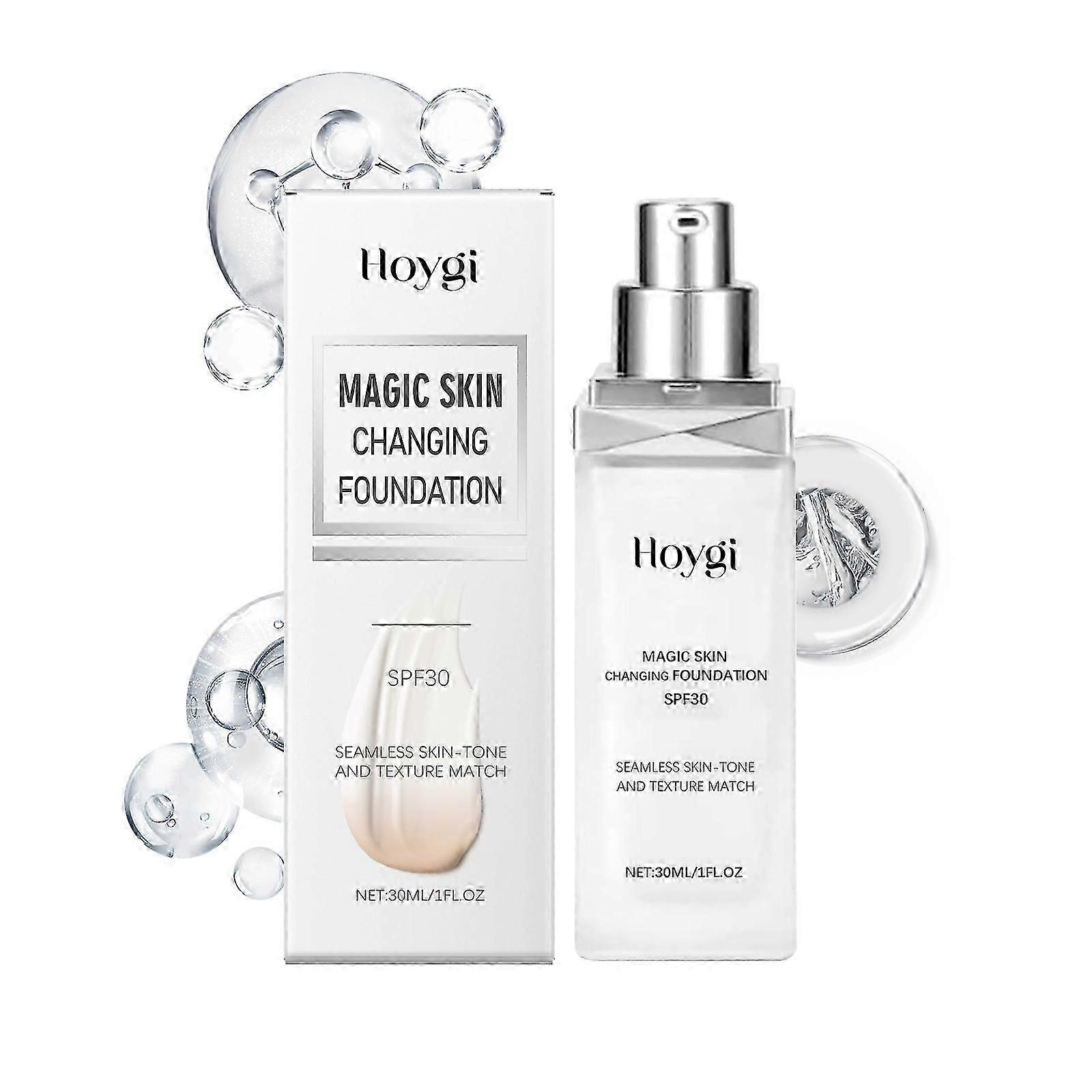 Temperature-Changing Liquid Foundation  Lightweight, Moisturizing, Brightening, Matte Finish for All Skin Types