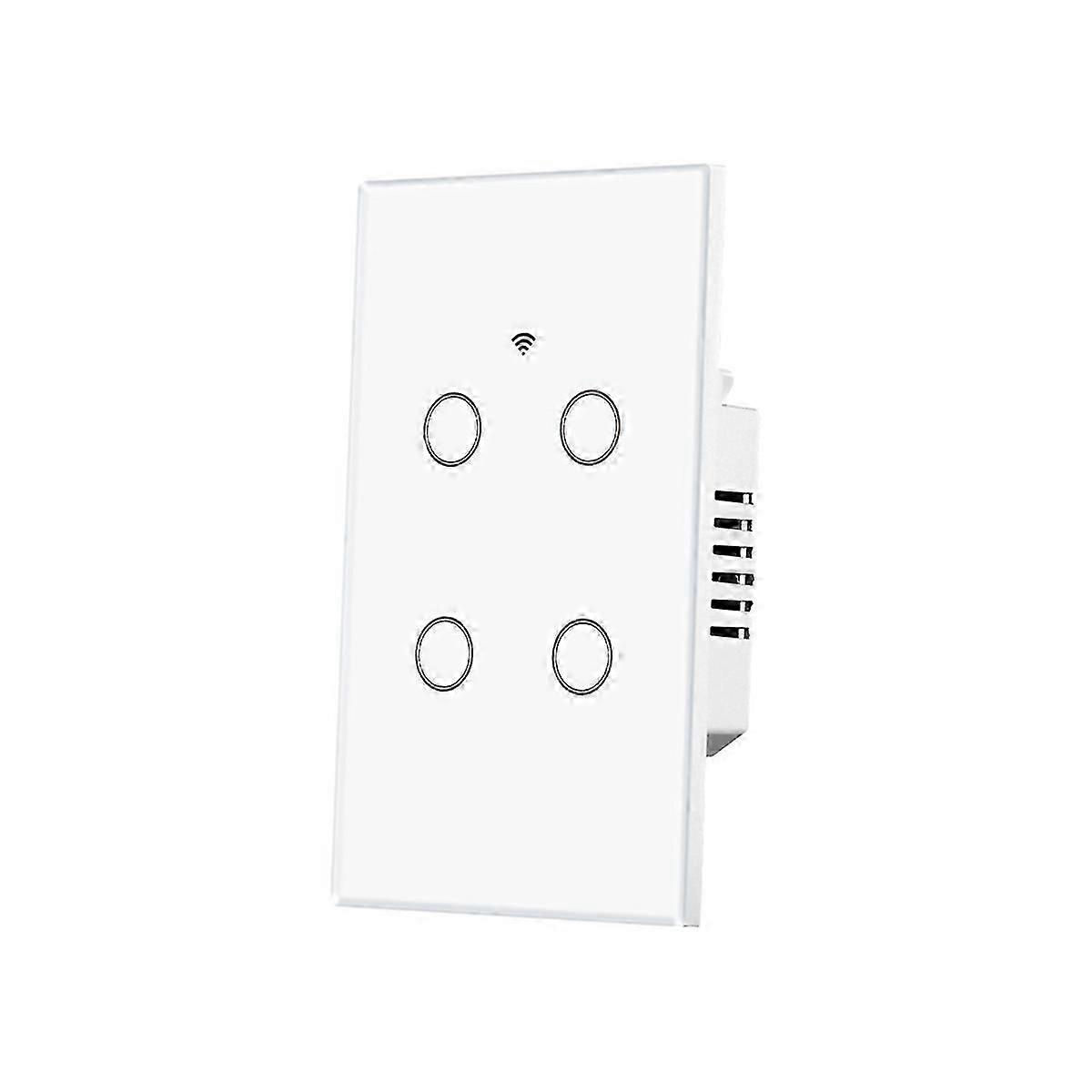 WiFi Smart Light Switch Glass Touch Control, 4-way Rectangular