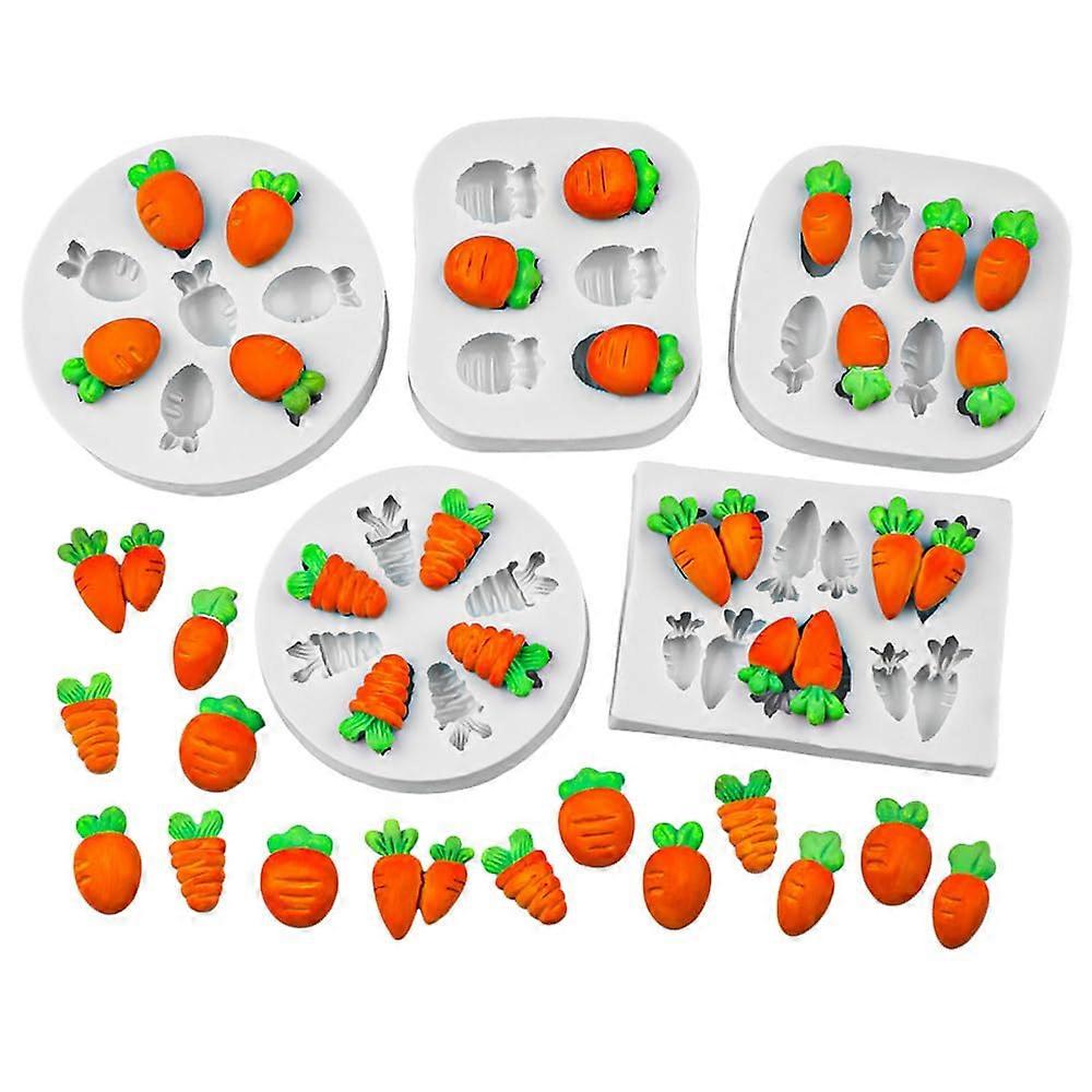 Silicone Fondant Mold Set Mini Carrot Shape Nonstick Easy Release for Cake Chocolate Dessert