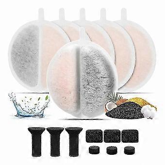 6er-Pack Ersatzfilter für 2,5-Liter-Wasserspender für Haustiere, kompatibel mit Katzentrinksystemen