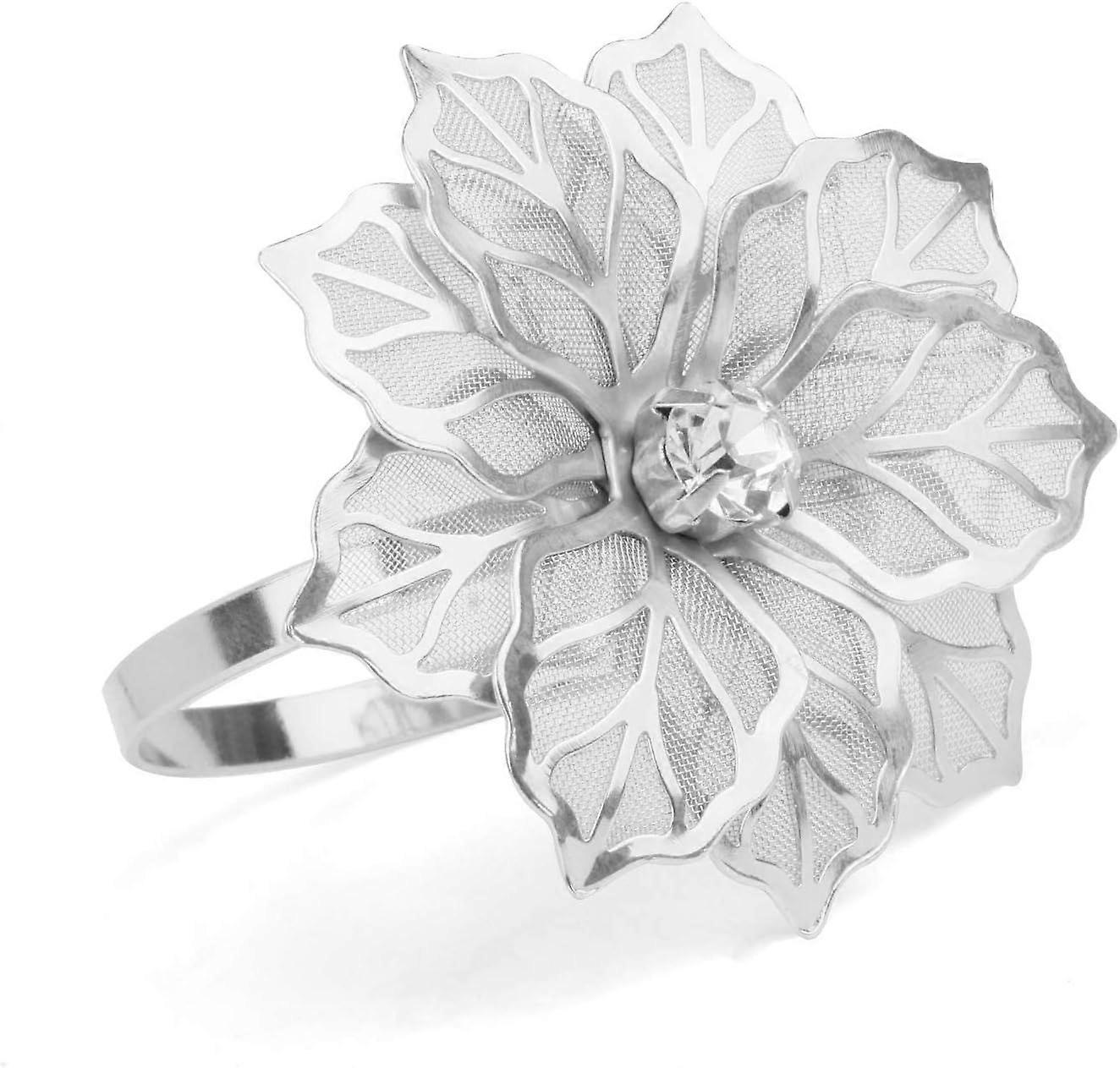 12 Pack Silver Napkin Rings For Parties, Festivals