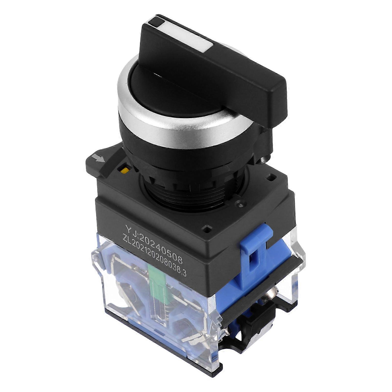 Rotary 3-Position Selector Switch with Knob for Changeover and Voltage Regulation