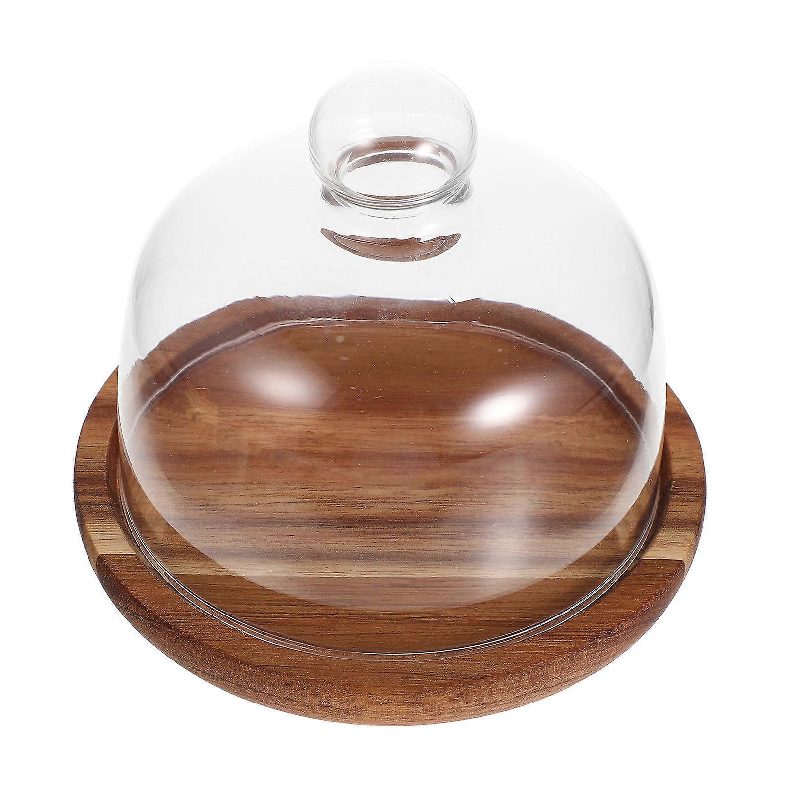 Dessert Storage Stand Dust-Proof Square Shape Home Use Glass Material 1Set