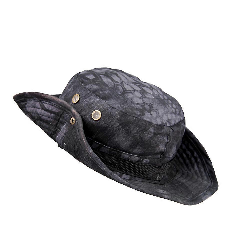 Outdoor Black Fishing Hat with Sunscreen Function Bucket Hat