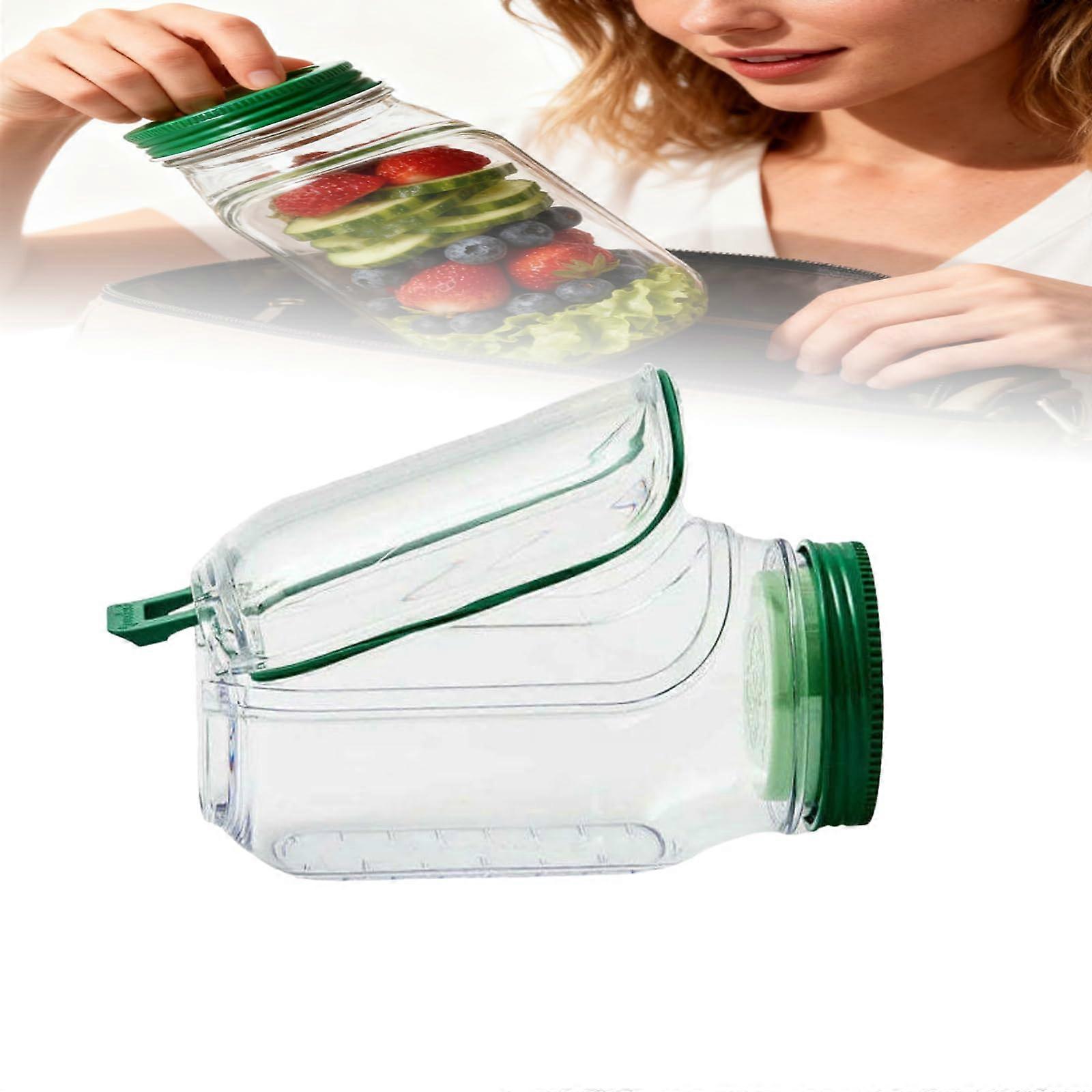 Leakproof Salad Container with Dressing Cup, Vertical Layered Jar for Fresh OntheGo Meals