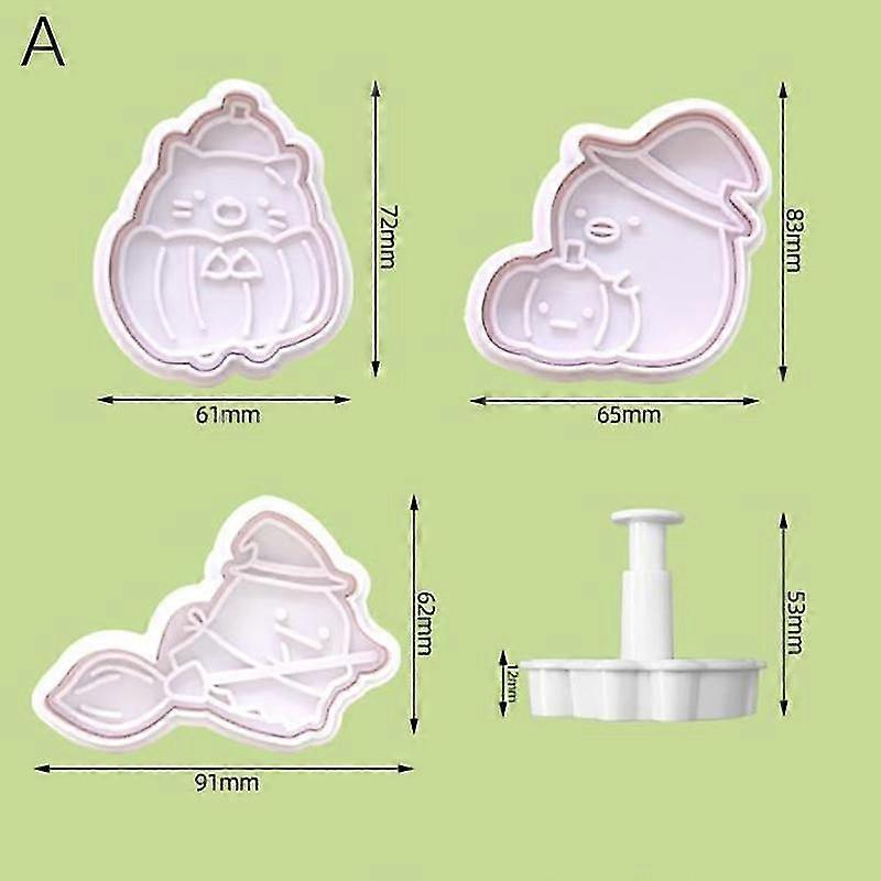 25-26 3Pcs/Set Cookie Baking Mold Halloween Spring Plastic Biscuit Cutting Tool
