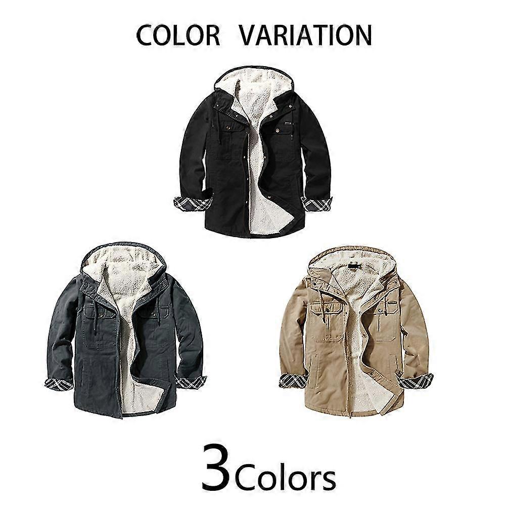 2025 Cloudstyle Men's Casual Solid Color Hooded Padded Jacket