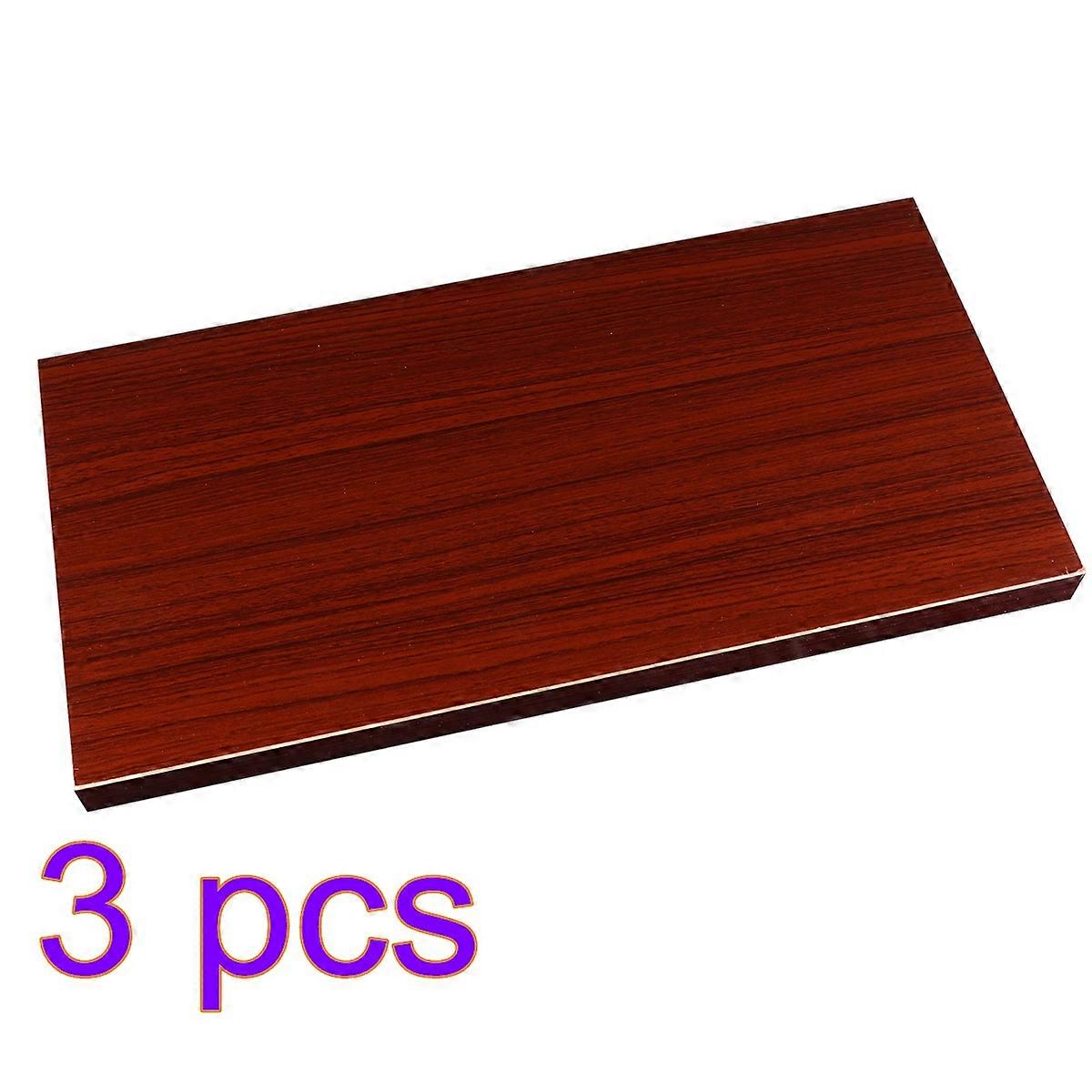 Rustic Wood Wall Storage Shelves Single Layer Rack 3 Pieces Set