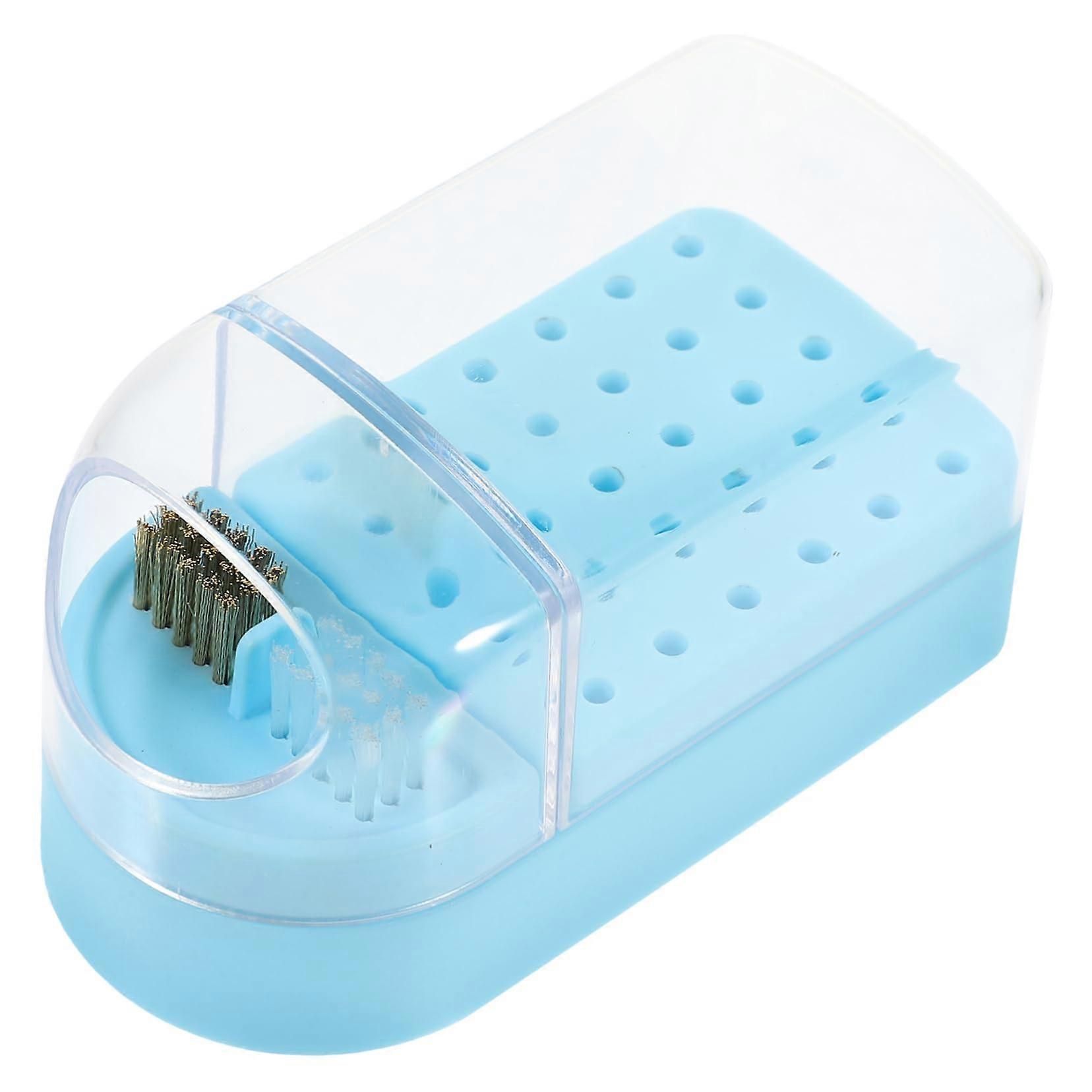 Nail Drill Bit Holder Clear Storage Case for Manicure Tools with Organized Bit Display Box