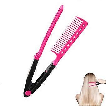 V Shape Salon Hair Comb for Gentle Detangling and Precise Styling, Foldable Plastic Design