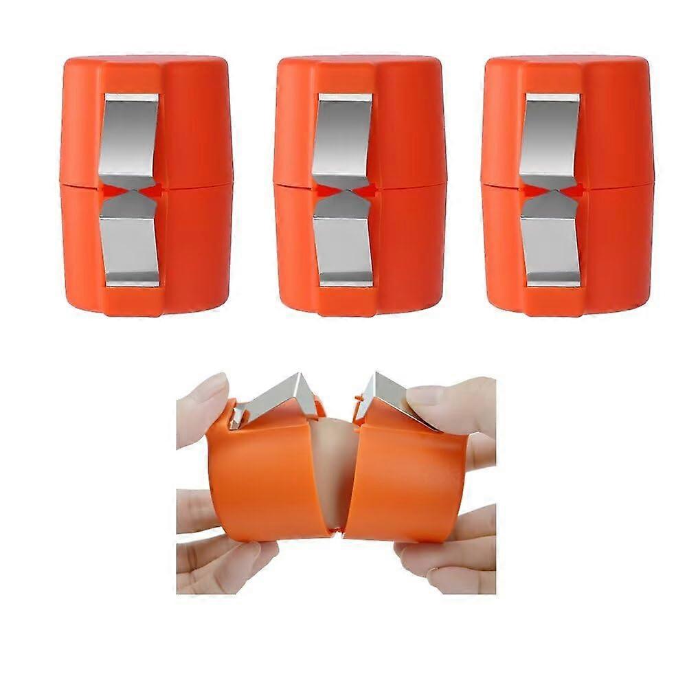 3 Pack Egg Shell Opener for Hard Boiled Eggs, Handheld Egg Cracker and Peeler, Orange