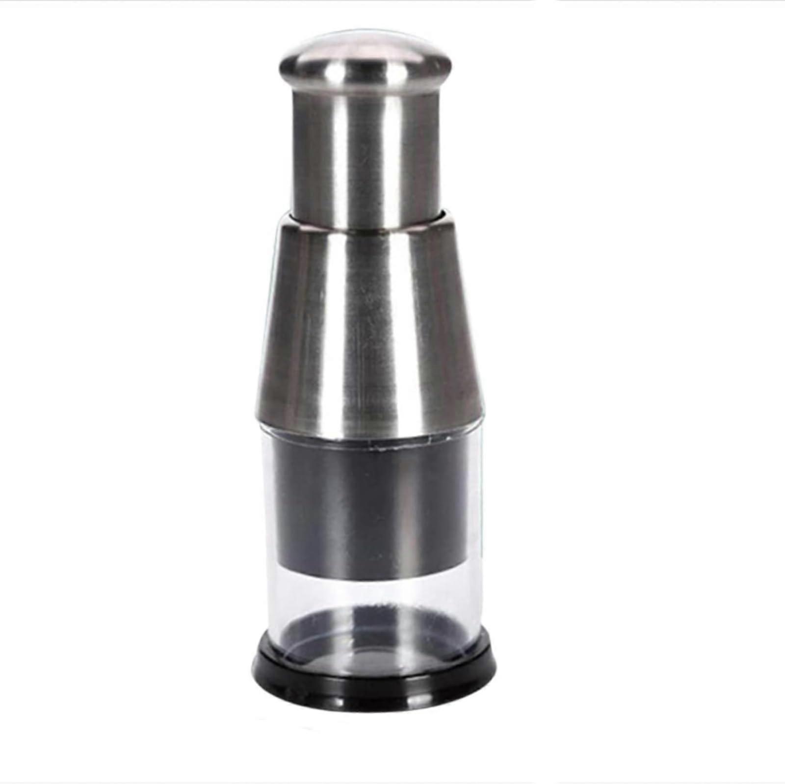 Stainless Steel Garlic Press Chopper with Spring Design, Rustproof Blades, Easy Clean Mini Size