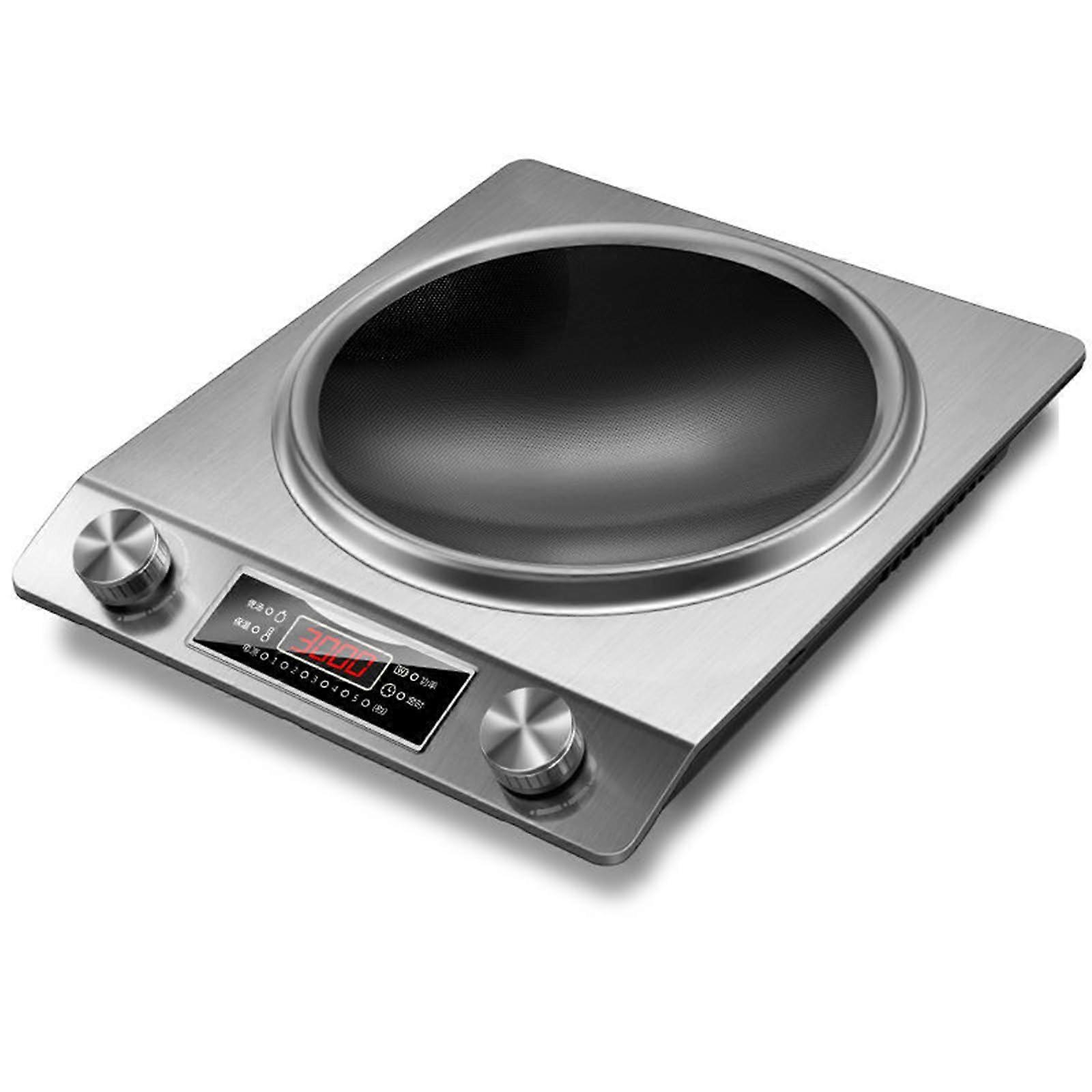 3500W Induction Cooktop with LCD Display, 10Level Temperature Control, Waterproof Silver Electric Hob