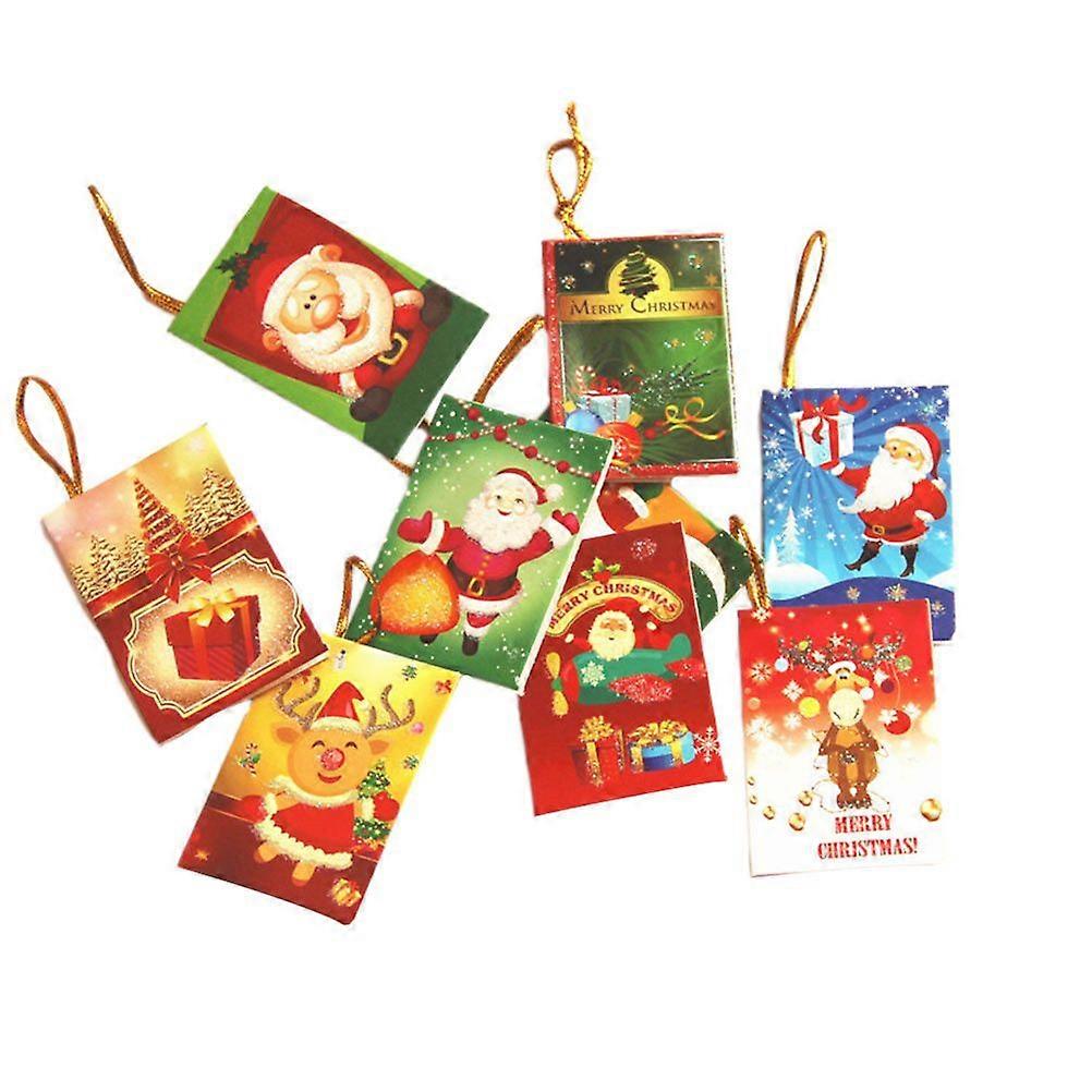 50Pcs Christmas Greeting Cards Mini Cards Creative Hanging Cards Random Pattern