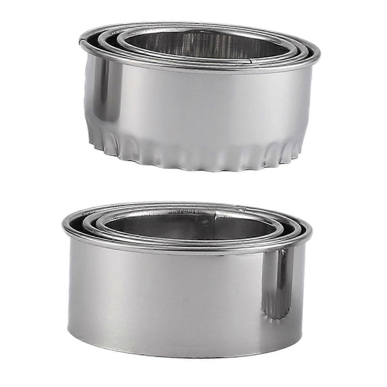 6pcs Stainless Steel Dumpling Cutter Set with Smooth Edge for Precise Round Wrapper Making