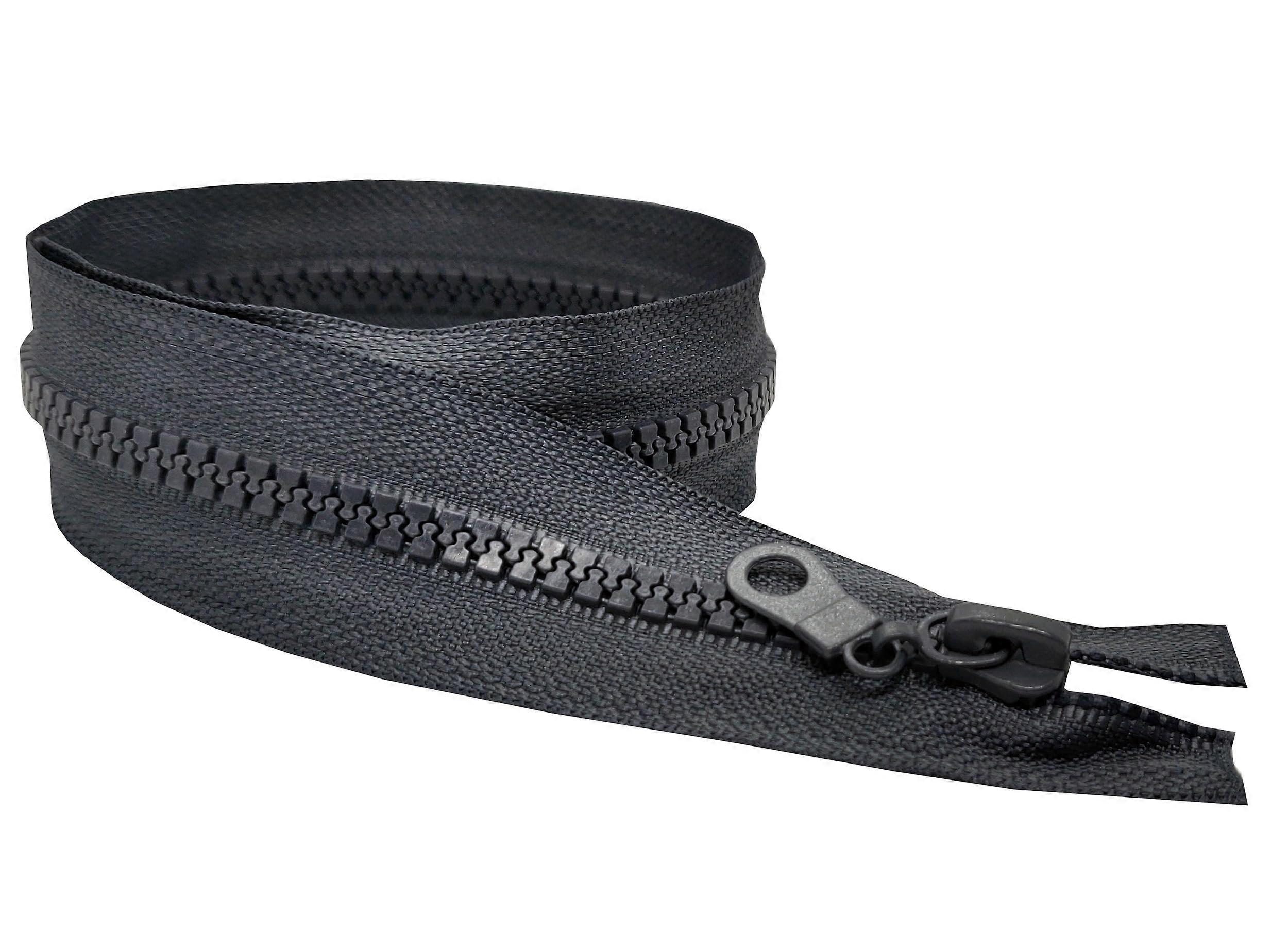 80cm Dark Grey Chunky Zipper #5 OpenEnd with Antique Brass Teeth for Sewing Projects