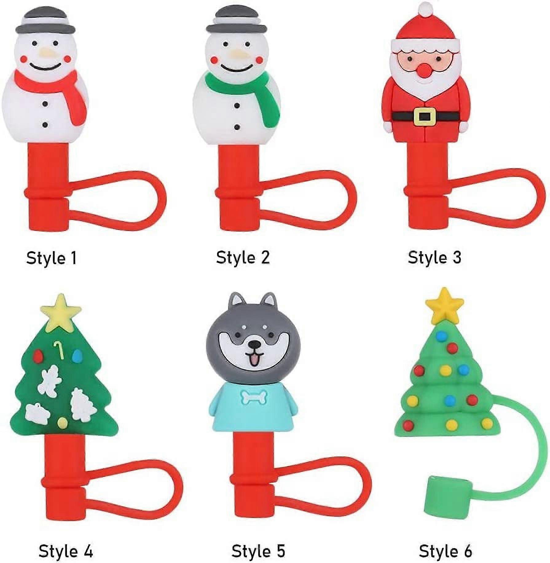 Snowman Santa Claus Splash Proof Reusable Drinkware Dust-Proof Cup Accessories