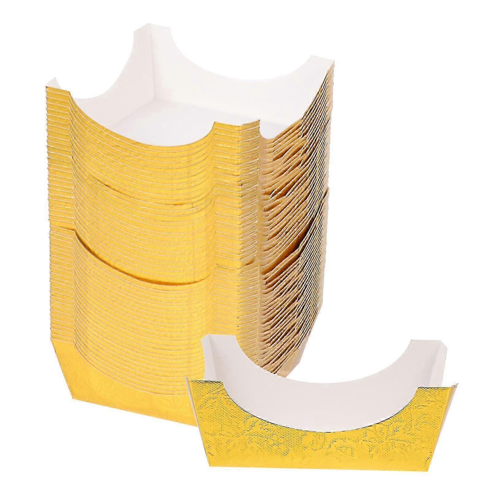 Golden Mousse Cake Paper Cups Square Disposable Cups for Kitchen 100Pcs