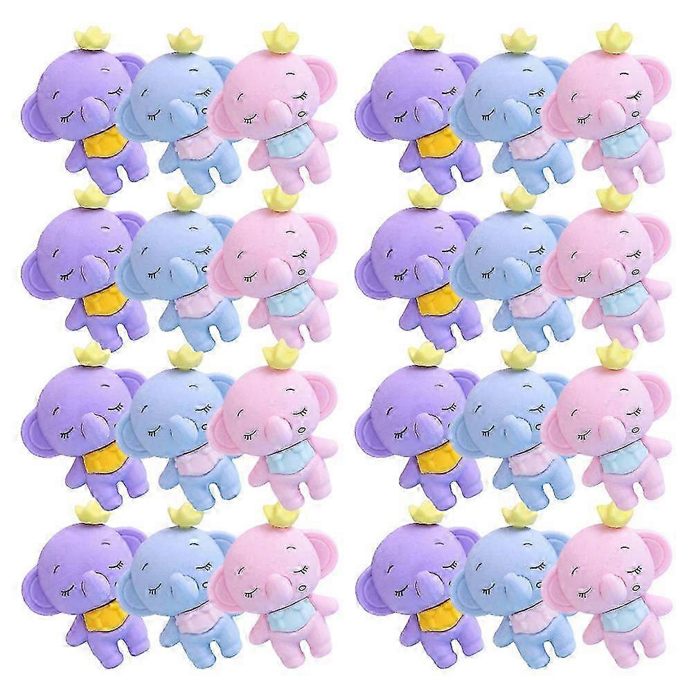 Tiny Elephant Shape Erasers for Students Effective Erasing 36Pcs Assorted Colors