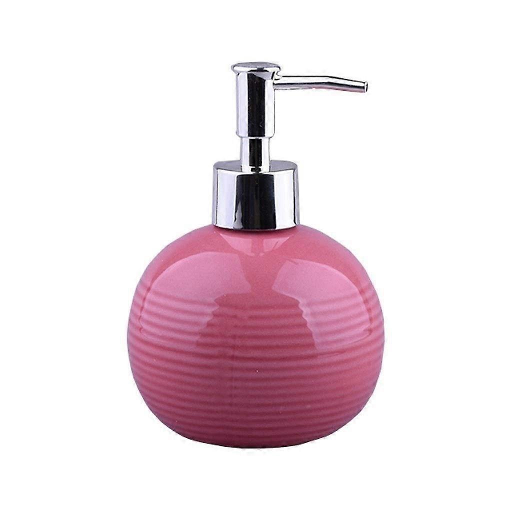 Pink Ceramic Soap Dispenser with Durable Construction and Waterproof Lid for Bathroom Decor