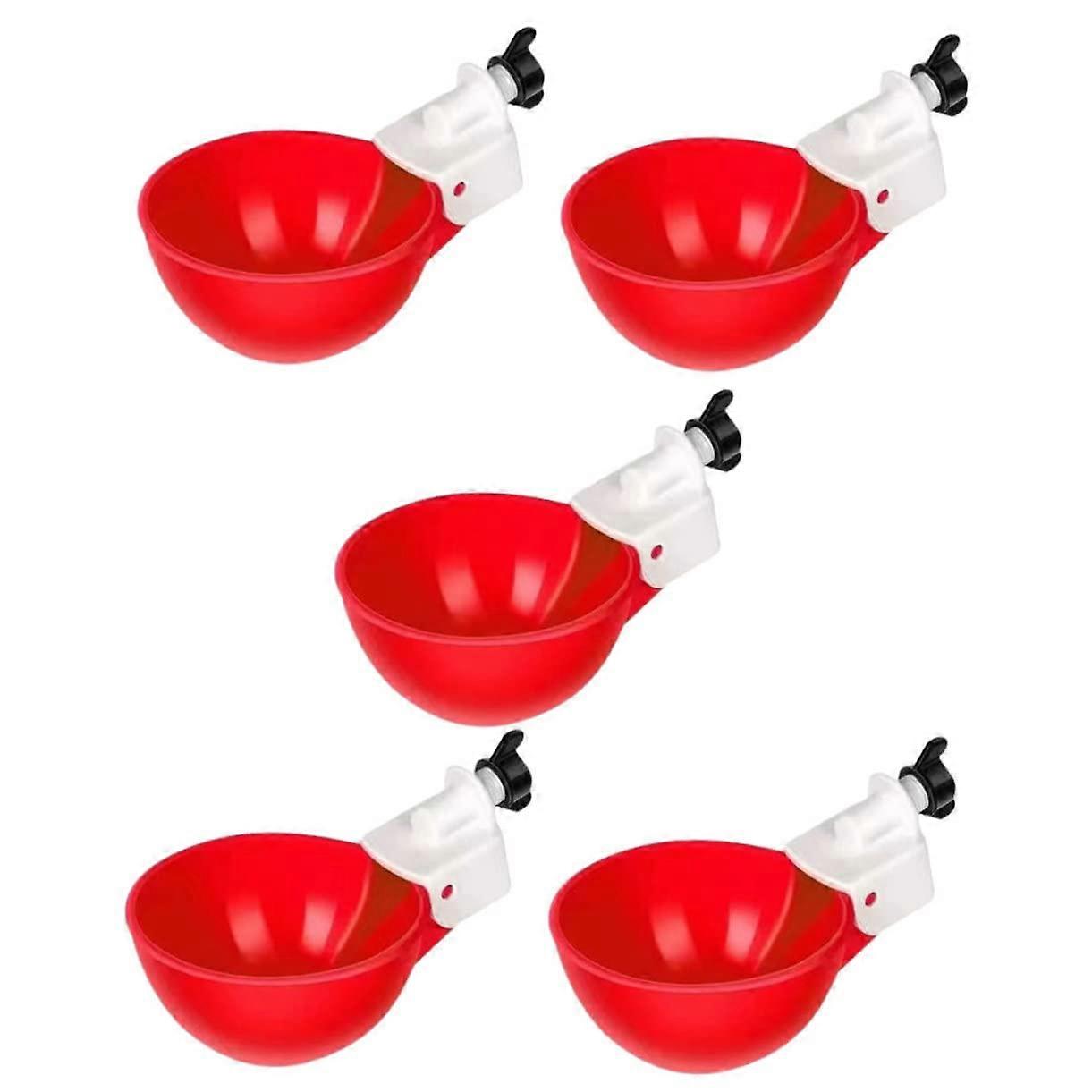 5pcs Automatic Chicken Water Cups Poultry Waterer with Replaceable Cups for Backyard Coop