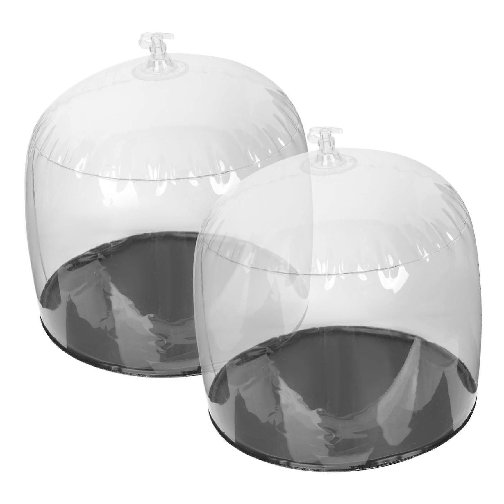 2pcs Inflatable PVC Hat Display Stand for Shape Protection Baseball Cap Holder Clear and Black