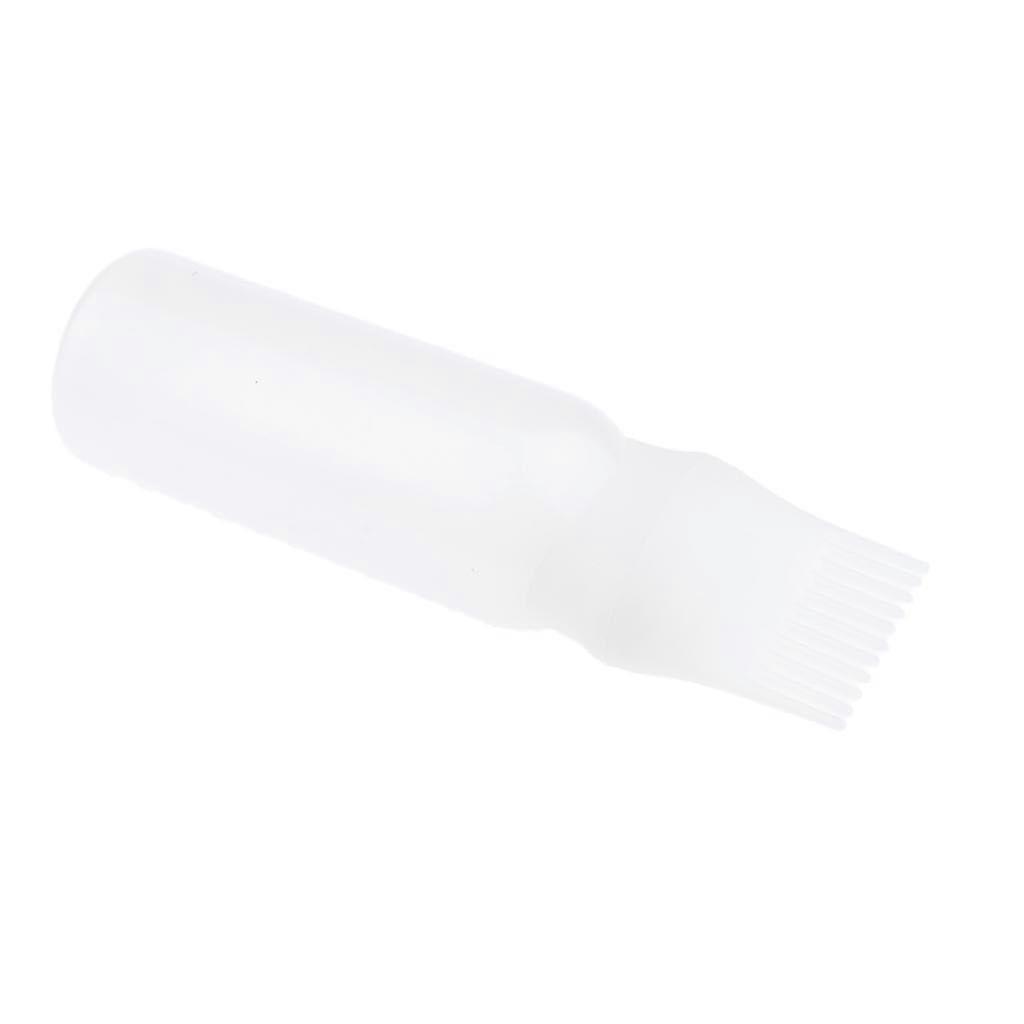 60ml Reusable Hair Dye Applicator Bottle with Comb for Precise and Even Root Coverage  White