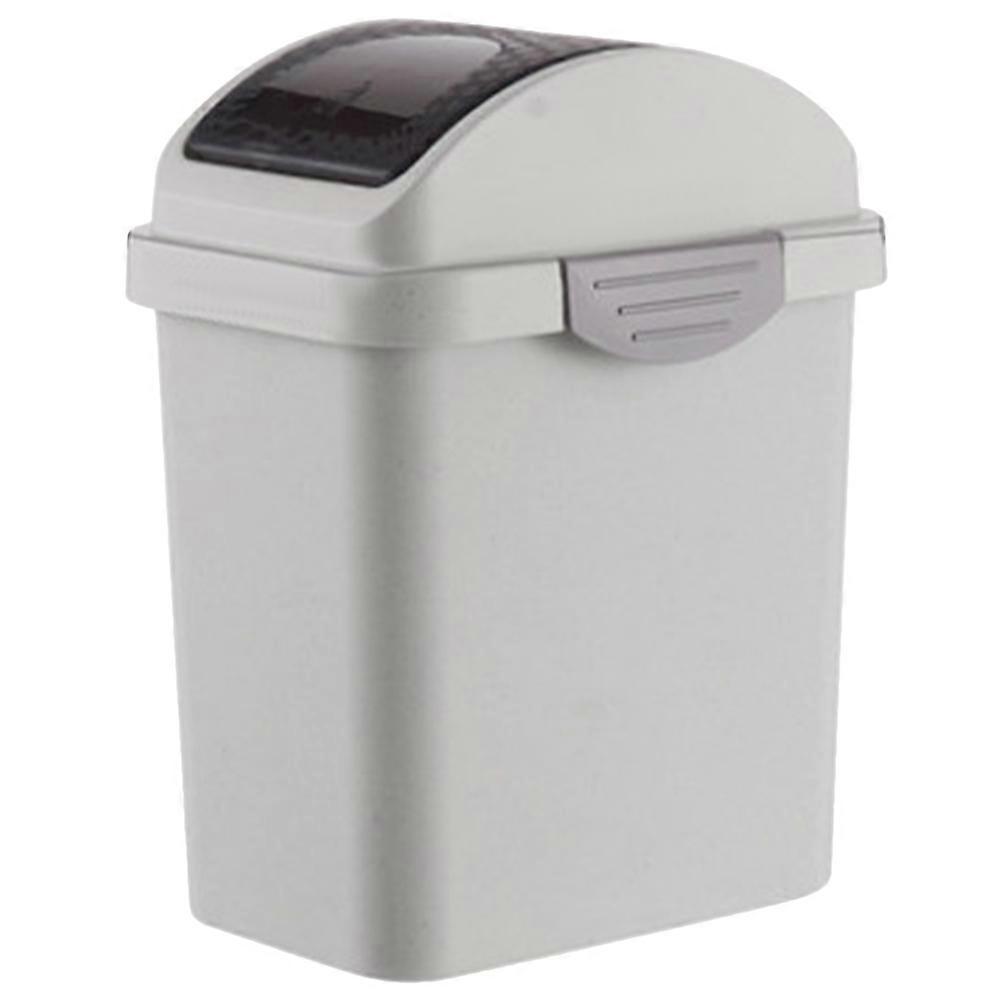 Plastic Swing Bin Garbage Can with Swing Lid for Home Use Practical Grey