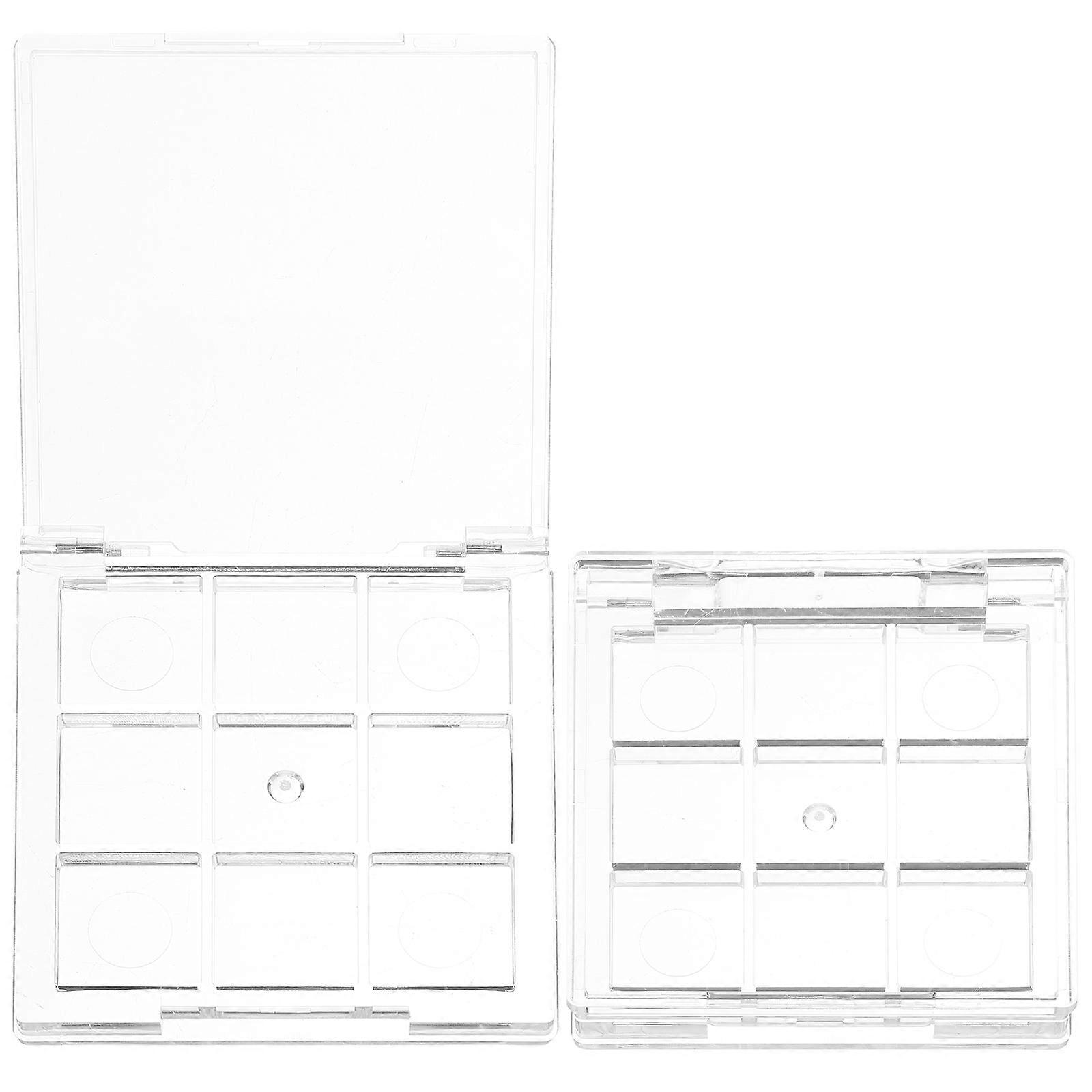 Transparent Eyeshadow Pallet for Storage Use 2Pcs Compact Refillable Case