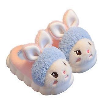 Peuterslippers, winterslippers voor meisjes, comfortabele zachte zool, cartoonprint, binnenschoenen voor kinderen, dagelijks gebruik thuis, kinderslippers, Z05 Blauw, 5,5-6 jaar