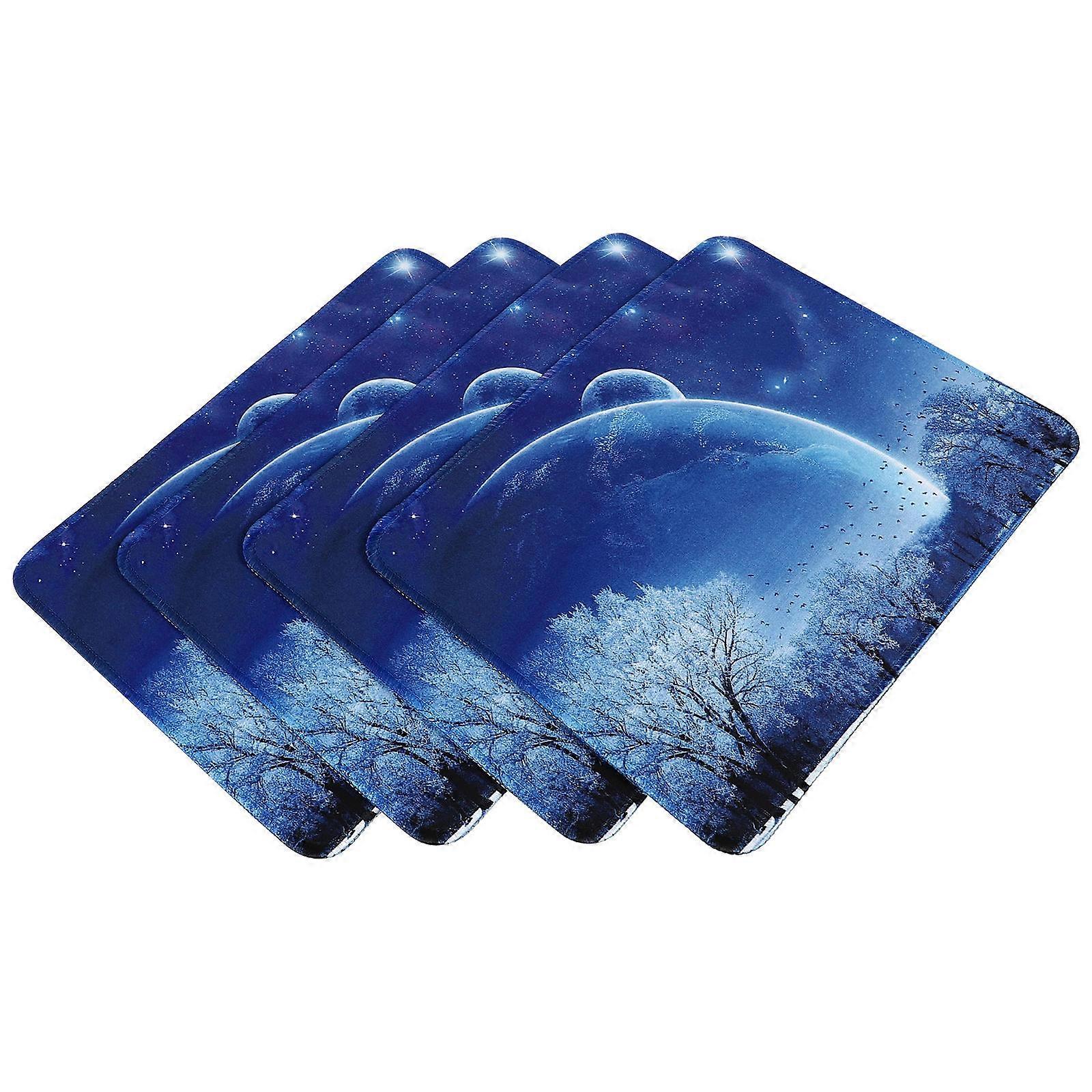 Blue Mouse Pad for Computer Use 16Pcs Pattern Desktop Mouse Mat