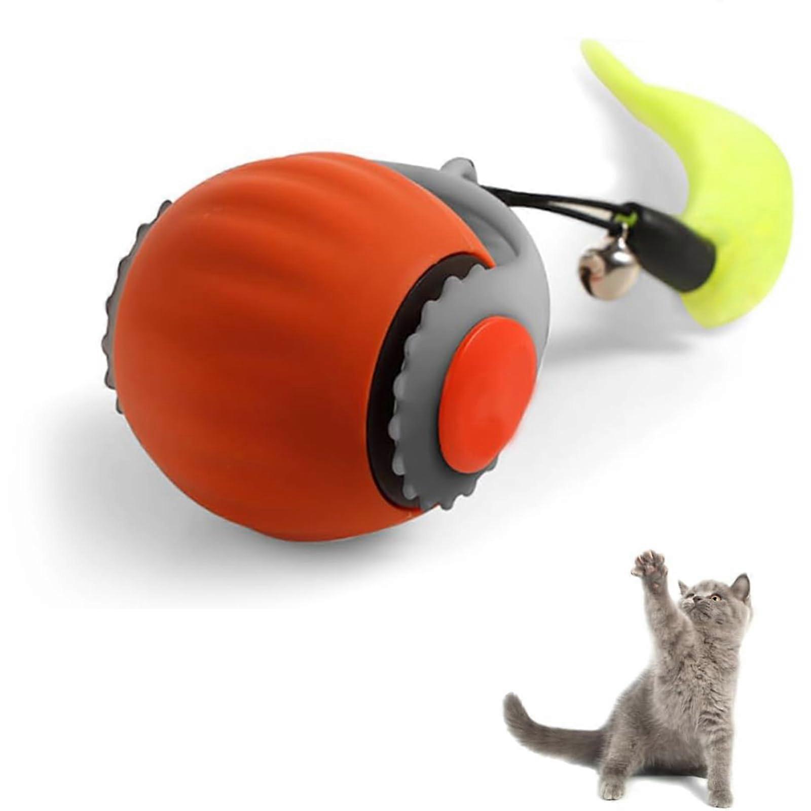 Interactive Cat Toy Ball with Tail, Automatic Obstacle Avoidance, Rechargeable for Indoor Cats