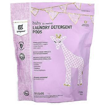 Grab Green, Laundry Detergent Pods, Baby, 5+ Months, Dreamy Rosewood with Essential Oils, 50 Loads, 1.76 lbs (800 g)