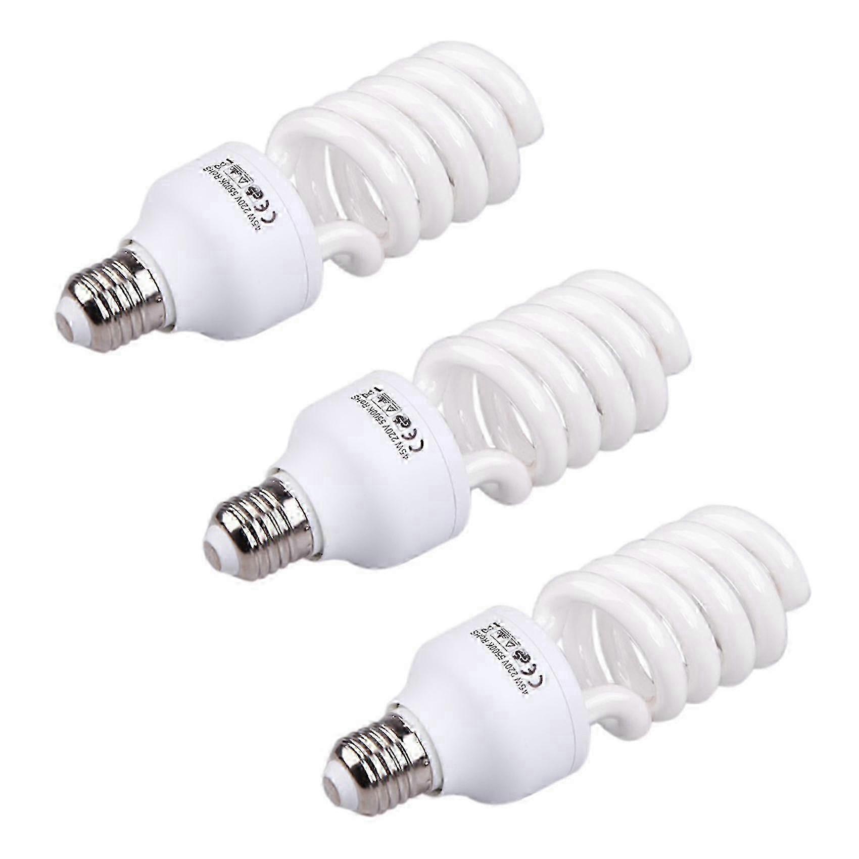 3x E27 5500K White Studio Lamp for Photography