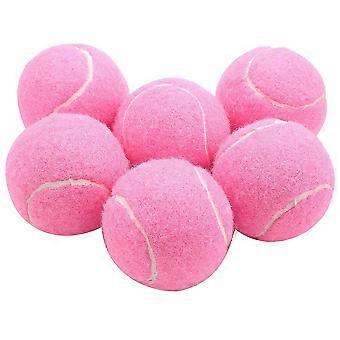 6er-Pack pinkfarbene Tennisbälle, 66 mm, strapazierfähige, elastische Übungsbälle für Anfängerinnen