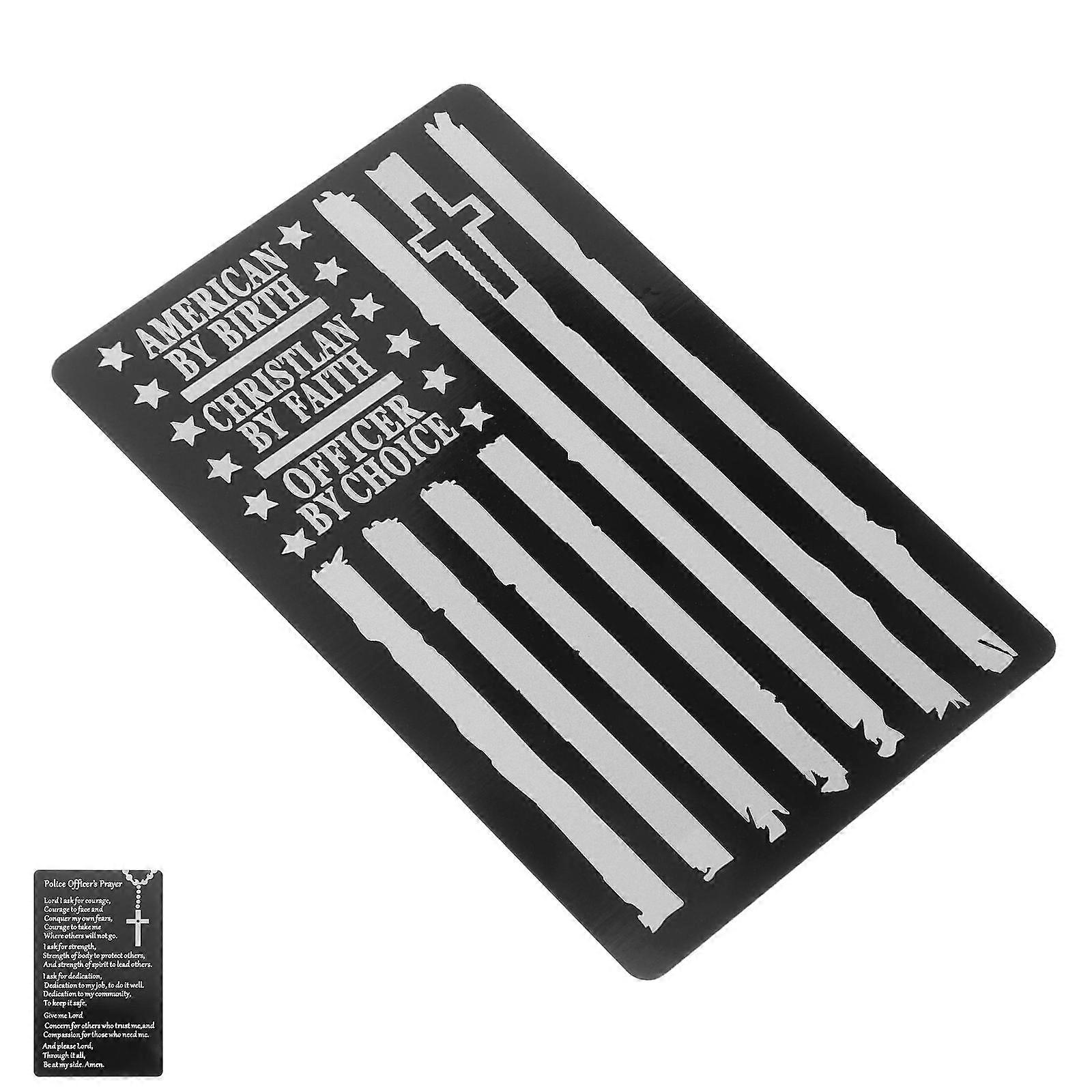 Portable Metal Wallet Insert Officer