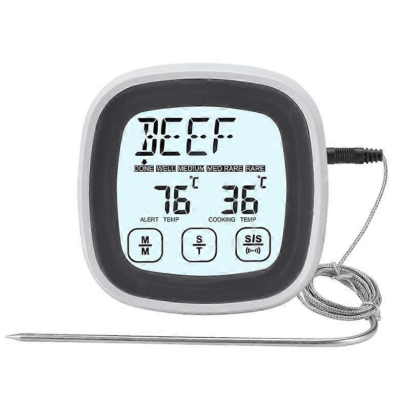 Export-compatible touchscreen wireless food thermometer, multi-functional household barbecue thermometer, kitchen electronic timer