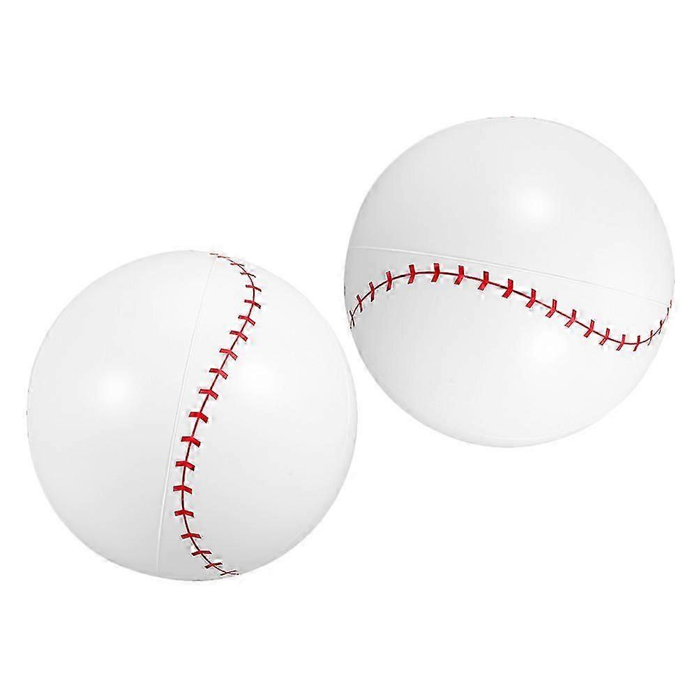 White Inflatable Baseball 2Pcs Balls for Summer Beach and Pool Fun