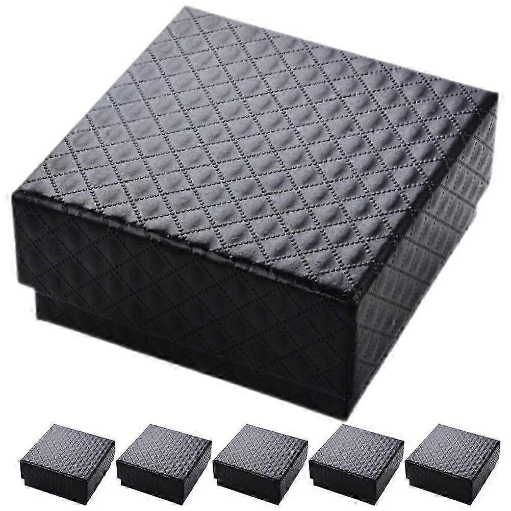 6Pcs Small Empty Jewelry Gift Boxes with Sponge Liner for Ring Packaging