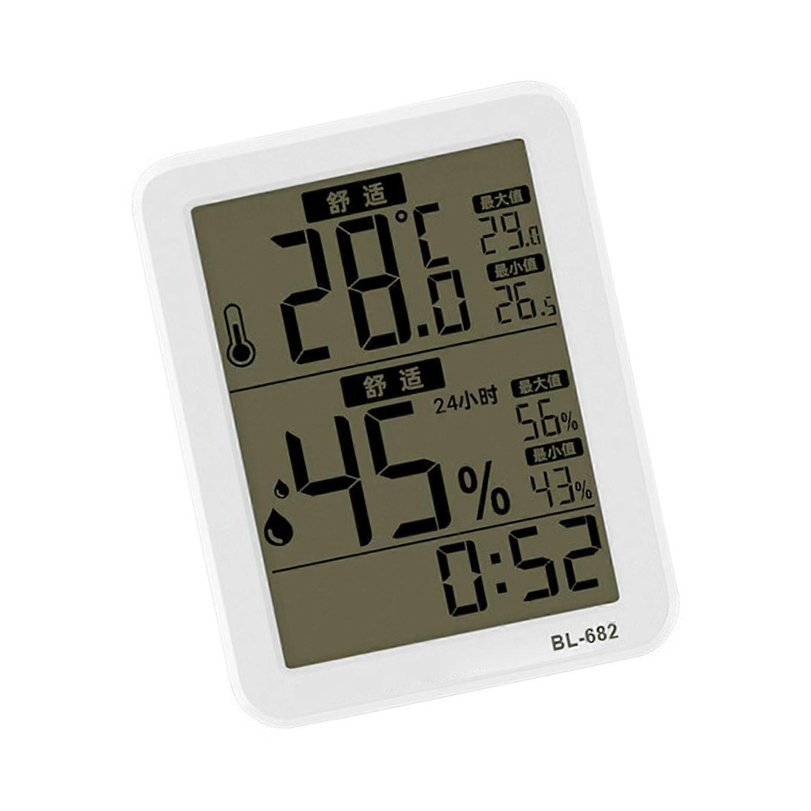 Indoor Thermometers Hygrometer Clock Large Display And ±1℃ Accuracy For Home Use Multicolor