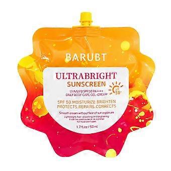 Ultrahelle Sonnencreme LSF 50 PA++++, UVA/UVB-Schutz Gel-Creme, leichte, schnell einziehende Formel, aufhellend und feuchtigkeitsspendend für Körper und Gesicht bei täglicher Sonneneinstrahlung