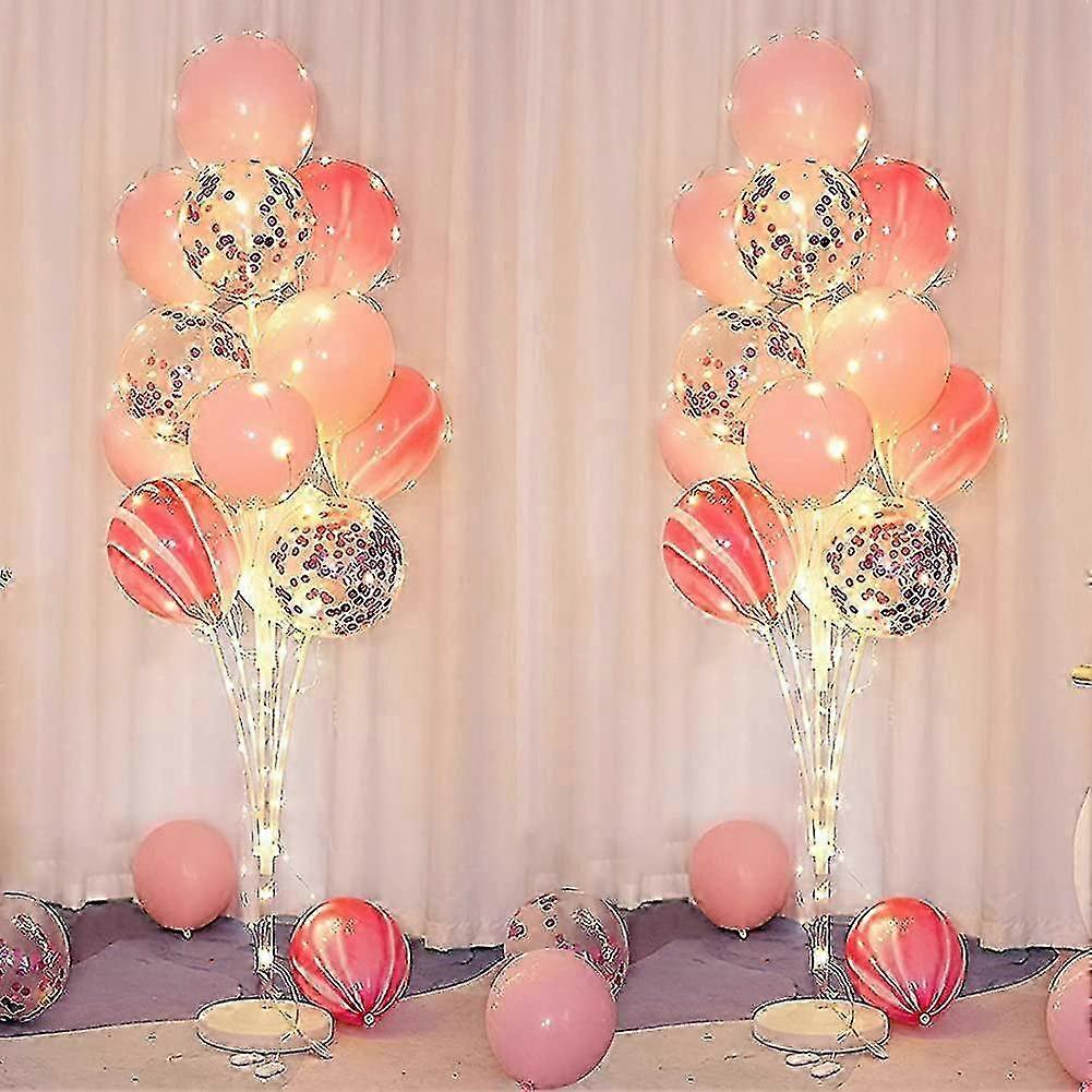 Pink Balloon Stands For Floor - With String Light Balloon Column Stand Kit