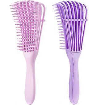 2 Pieces Detangling Brush for Afro America/ African Hair Textured 3a to 4c Kinky Wavy/ Curly/ Coily/ Wet/ Dry/ Oil/ Thick/ Long Hair, Knots Detangler 