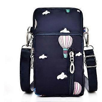 Women's shoulder bag - Blue - Canvas - Phone compatible - Zipper closures