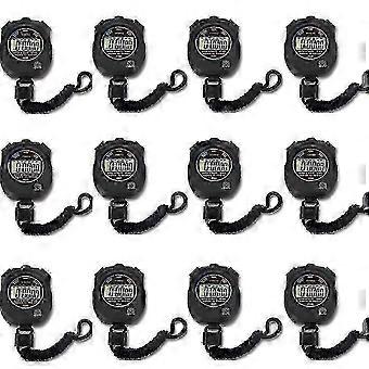 12-pak multifunktionelt elektronisk digitalt sportsstopur, stort display med dato, klokkeslæt og alarm 529 0729 Szrhkj1683